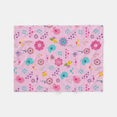 Farbenfrohe Blume Bienenvögel Fleecedecke (Vorderseite (Horizontal))