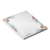 Farbenfrohe Blume Blätter rahmen Elegant Moderne Notizblock (angewinkelt)