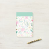 Farbenfrohe Blume Blauer Himmelsfarbenblock Girl Post-it Klebezettel (Auf Schreibtisch)