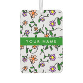 Farbenfrohe Blume, blauer Hintergrund, grün Autolufterfrischer (Rückseite)