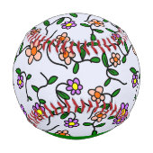 Farbenfrohe Blume, blauer Hintergrund, grün Baseball (Rückseite)