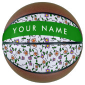 Farbenfrohe Blume, blauer Hintergrund, grün Basketball (Vorderseite)