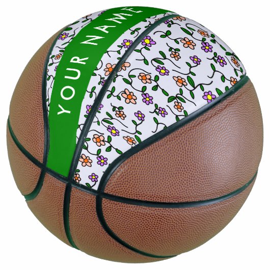 Farbenfrohe Blume, blauer Hintergrund, grün Basketball (angewinkelt)