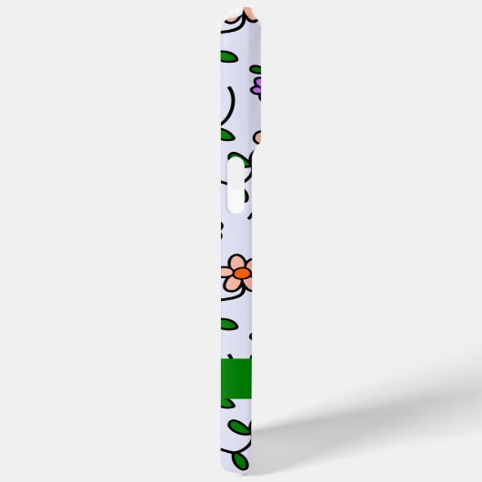 Farbenfrohe Blume, blauer Hintergrund, grün Case-Mate iPhone Hülle (Rückseite / Rechts)