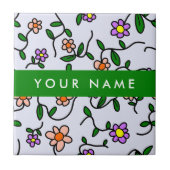 Farbenfrohe Blume, blauer Hintergrund, grün Fliese (Vorderseite)