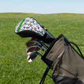 Farbenfrohe Blume, blauer Hintergrund, grün Golf Headcover (In SItu)