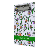 Farbenfrohe Blume, blauer Hintergrund, grün Mini Klemmbrett (Gewinkelt2)