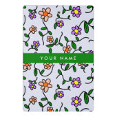 Farbenfrohe Blume, blauer Hintergrund, grün Mini Klemmbrett (Rückseite)