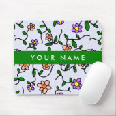Farbenfrohe Blume, blauer Hintergrund, grün Mousepad (Mit Mouse)