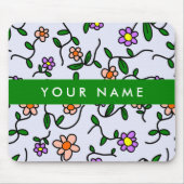 Farbenfrohe Blume, blauer Hintergrund, grün Mousepad (Vorne)
