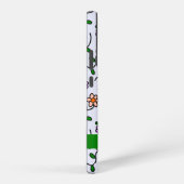 Farbenfrohe Blume, blauer Hintergrund, grün Samsung Galaxy Hülle (Rechte Seite)