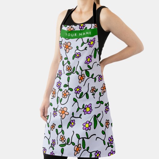 Farbenfrohe Blume, blauer Hintergrund, grün Schürze (InSitu)