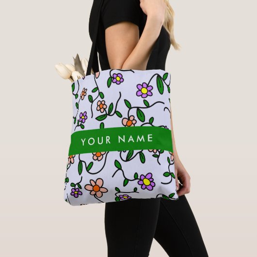 Farbenfrohe Blume, blauer Hintergrund, grün Tasche (Von Nahem)