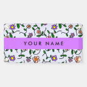 Farbenfrohe Blume, blauer Hintergrund, Lila Banner (Horizontal)