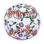 Farbenfrohe Blume, blauer Hintergrund, Lila Baseball (Rückseite)