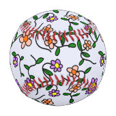 Farbenfrohe Blume, blauer Hintergrund, Lila Baseball (Vorderseite)