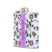 Farbenfrohe Blume, blauer Hintergrund, Lila Flachmann (Links)