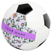 Farbenfrohe Blume, blauer Hintergrund, Lila Fußball (Dreiviertel)