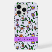 Farbenfrohe Blume, blauer Hintergrund, Lila iPhone Hülle (Rückseite)