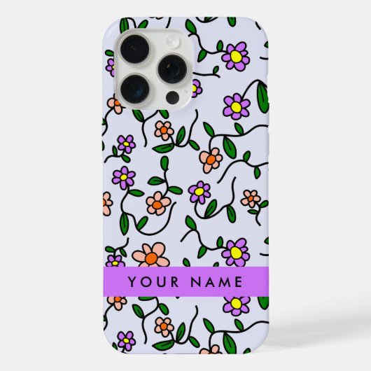 Farbenfrohe Blume, blauer Hintergrund, Lila iPhone Hülle (Rückseite)