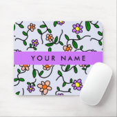 Farbenfrohe Blume, blauer Hintergrund, Lila Mousepad (Mit Mouse)