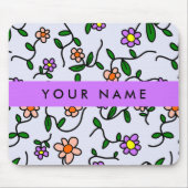 Farbenfrohe Blume, blauer Hintergrund, Lila Mousepad (Vorne)