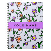 Farbenfrohe Blume, blauer Hintergrund, Lila Notizblock (Vorderseite)