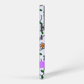 Farbenfrohe Blume, blauer Hintergrund, Lila Samsung Galaxy Hülle (Rechte Seite)