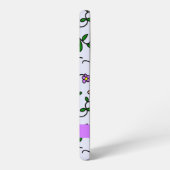 Farbenfrohe Blume, blauer Hintergrund, Lila Samsung Galaxy Hülle (Linke Seite)