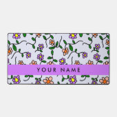 Farbenfrohe Blume, blauer Hintergrund, Lila Schreibtischunterlage (Vorderseite)