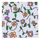 Farbenfrohe Blume, blauer Hintergrund, Lila Würfel (Rechts)