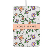 Farbenfrohe Blume, blauer Hintergrund, orange Autolufterfrischer (Vorderseite)