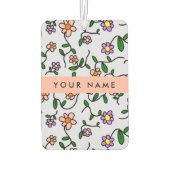 Farbenfrohe Blume, blauer Hintergrund, orange Autolufterfrischer (Rückseite)