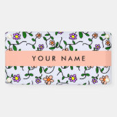 Farbenfrohe Blume, blauer Hintergrund, orange Banner (Horizontal)