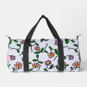 Farbenfrohe Blume, blauer Hintergrund, orange Duffle Bag (Vorderseite)