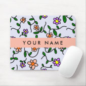 Farbenfrohe Blume, blauer Hintergrund, orange Mousepad (Mit Mouse)