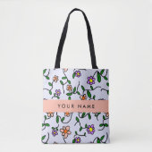Farbenfrohe Blume, blauer Hintergrund, orange Tasche (Vorderseite)