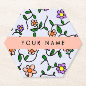 Farbenfrohe Blume, blauer Hintergrund, orange Untersetzer (Vorderseite)