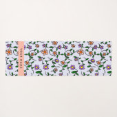 Farbenfrohe Blume, blauer Hintergrund, orange Yogamatte (Rückseite (Horizontal))