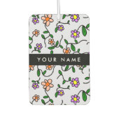 Farbenfrohe Blume, blauer Hintergrund, schwarz Autolufterfrischer (Vorderseite)