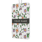 Farbenfrohe Blume, blauer Hintergrund, schwarz Autolufterfrischer (Links)