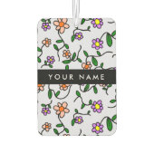 Farbenfrohe Blume, blauer Hintergrund, schwarz Autolufterfrischer (Rückseite)