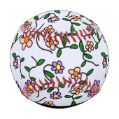 Farbenfrohe Blume, blauer Hintergrund, schwarz Baseball (Rückseite)