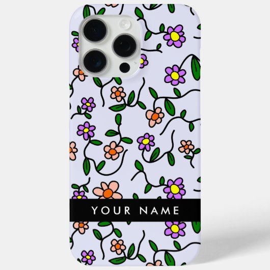 Farbenfrohe Blume, blauer Hintergrund, schwarz Case-Mate iPhone Hülle (Rückseite)