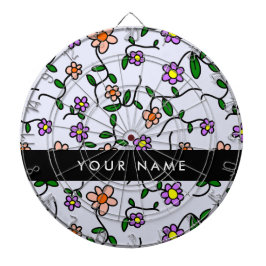 Farbenfrohe Blume, blauer Hintergrund, schwarz Dartscheibe