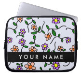 Farbenfrohe Blume, blauer Hintergrund, schwarz Laptopschutzhülle (Vorderseite)