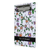 Farbenfrohe Blume, blauer Hintergrund, schwarz Mini Klemmbrett (Gewinkelt2)