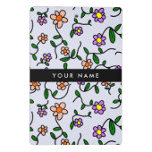 Farbenfrohe Blume, blauer Hintergrund, schwarz Mini Klemmbrett (Rückseite)