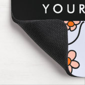 Farbenfrohe Blume, blauer Hintergrund, schwarz Mousepad (Ecke)