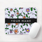 Farbenfrohe Blume, blauer Hintergrund, schwarz Mousepad (Mit Mouse)
